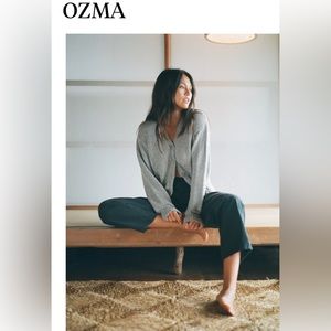 Ozma of California xl baby alpaca grandpa cardigan grey